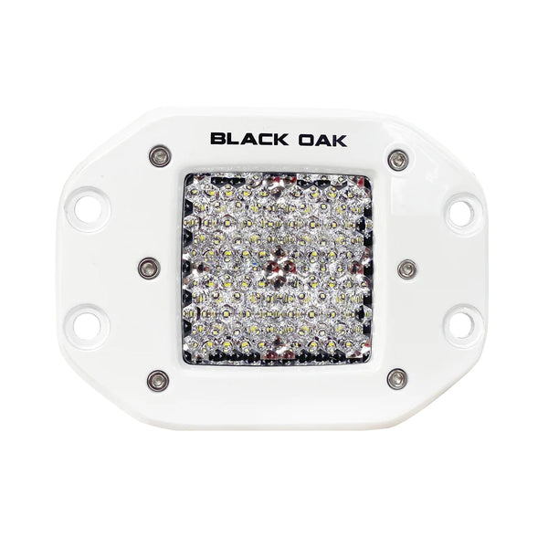 Black Oak 2" Marine Flush Mount LED Pod Light - Diffused Optics - White Housing - Pro Series 3.0 [2DM-FPOD10CR]