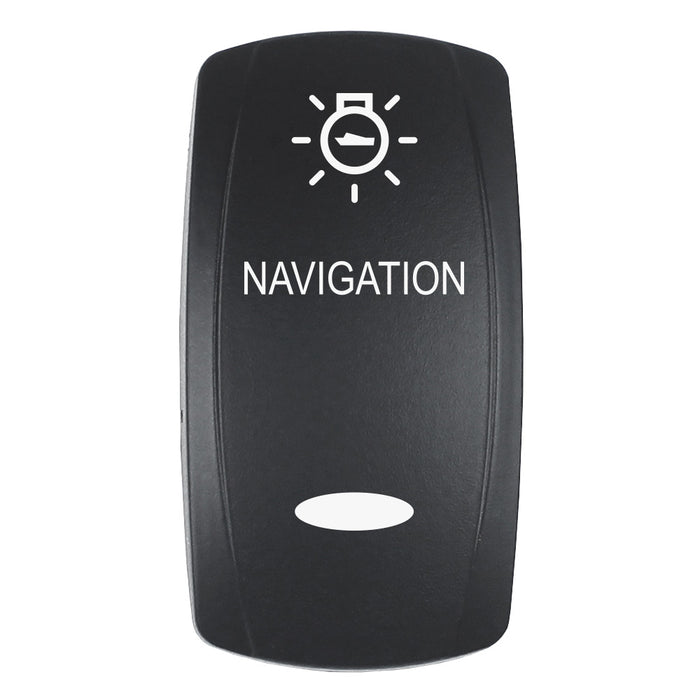 Pacer Actuator - 'NAVIGATION' f/V Series Contura Switches - Black - Laser Etched (Top/Bottom Light) [EV2LE-NAV]