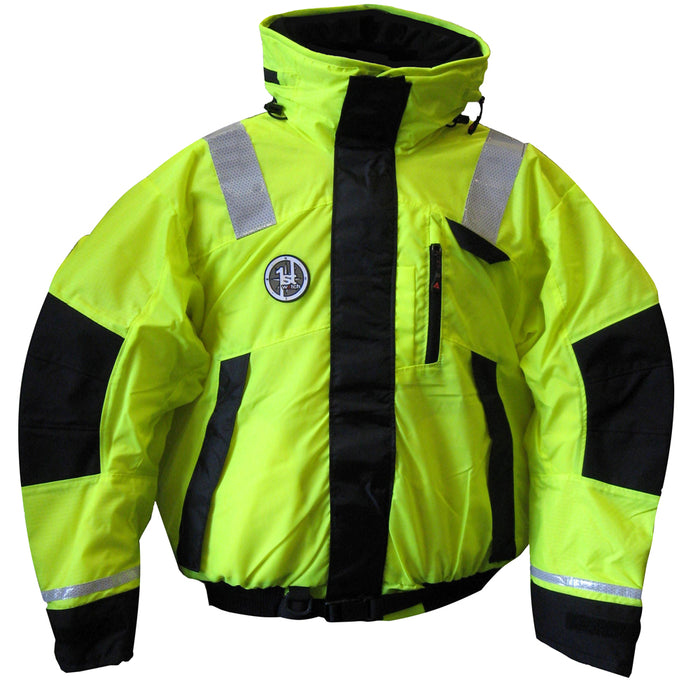 First Watch AB-1100 Flotation Bomber Jacket - Hi-Vis Yellow/Black - Small [AB-1100-HV-S]