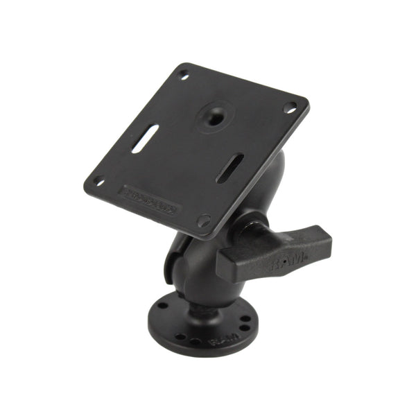 RAM Mount 3.625" Vesa Plate w/75 x 75mm Hole Pattern and Short Arm Surface Mount [RAM-101U-B-2461]