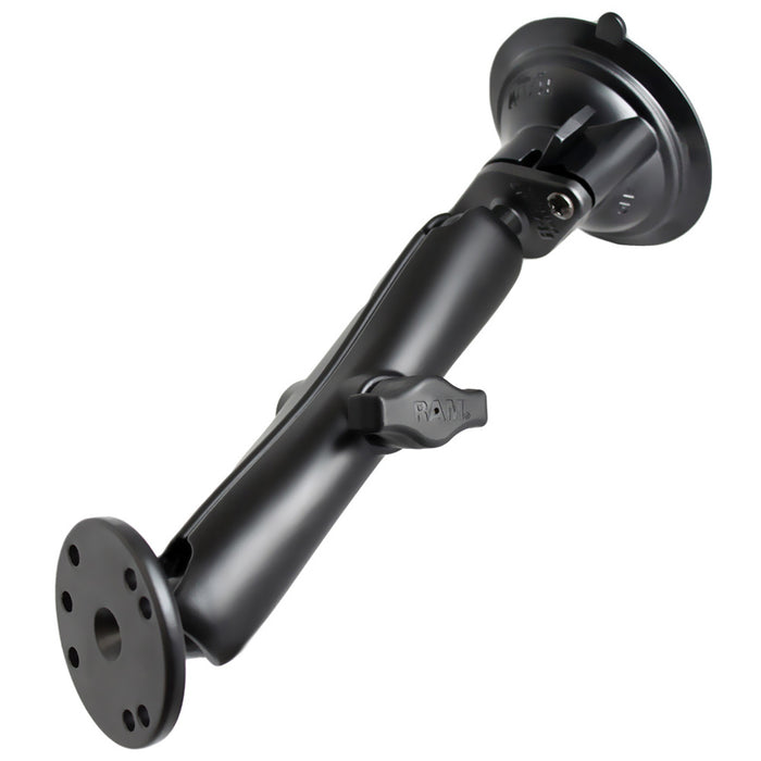 RAM Mount Twist Lock Suction Cup Mount w/Long Double Socket Arm & 2.5