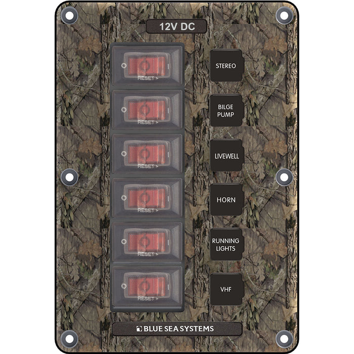 Blue Sea 4325 Circuit Breaker Switch Panel 6 Position - Camo [4325]