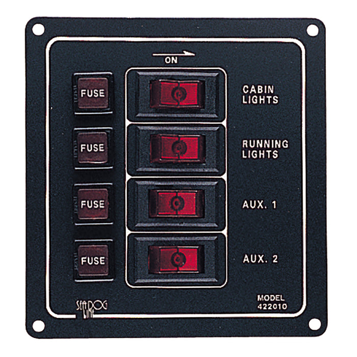 Sea-Dog Aluminum Switch Panel - Vertical - 4 Switch [422010-1]