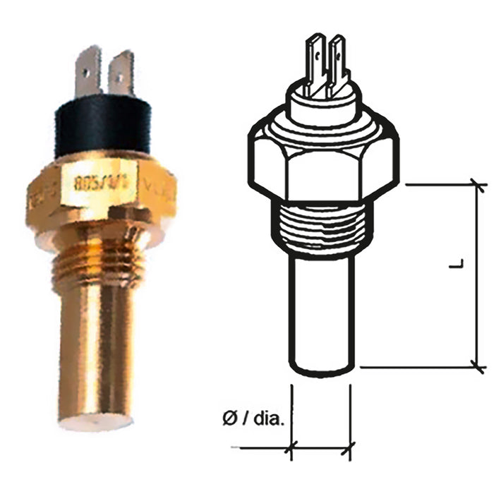 Veratron Engine Oil Temperature Sensor - Dual Pole, Spade Term - 50-150C/120-300F - 6/24V - 1/4