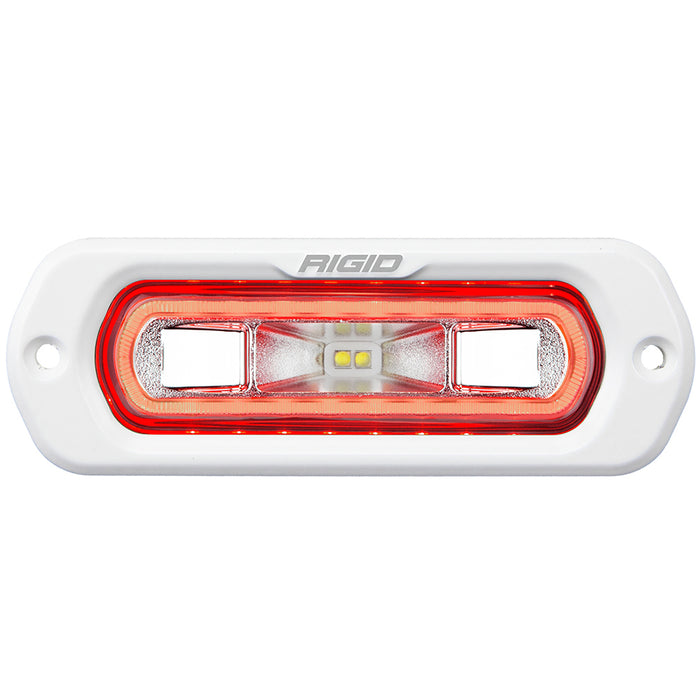 RIGID Industries SR-L Series Marine Spreader Light - White Flush Mount - White Light w/Red Halo [51202]