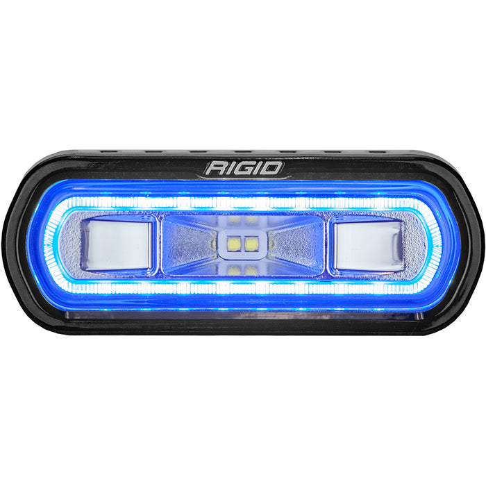 RIGID Industries SR-L Series Marine Spreader Light - Black Surface Mount - White Light w/Blue Halo [52101]