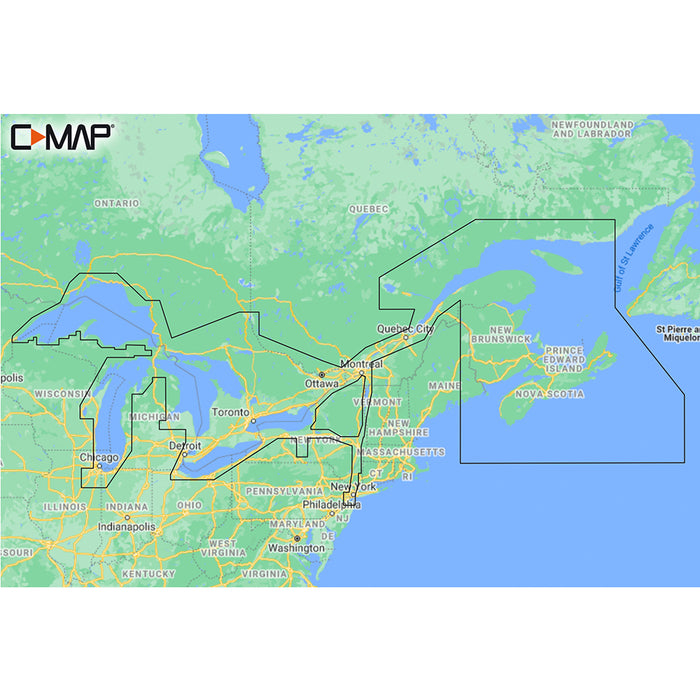 C-MAP M-NA-Y201-MS Great Lakes To Nova Scotia REVEAL Coastal Chart [M-NA-Y201-MS]