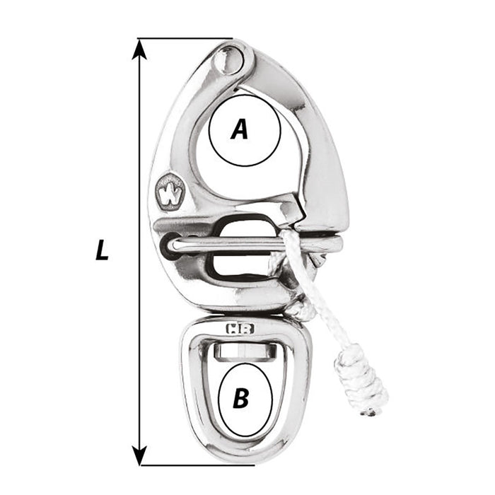 Wichard HR Quick Release Snap Shackle w/Swivel Eye - Length 2-3/4