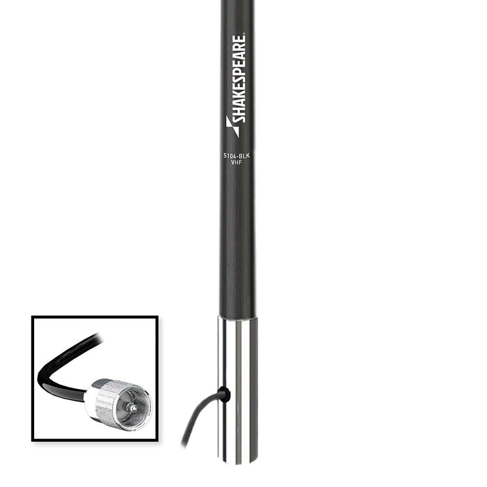 Shakespeare 5104 4 Classic VHF Antenna w/15' RG-58 Cable - Black [5104-BLK]