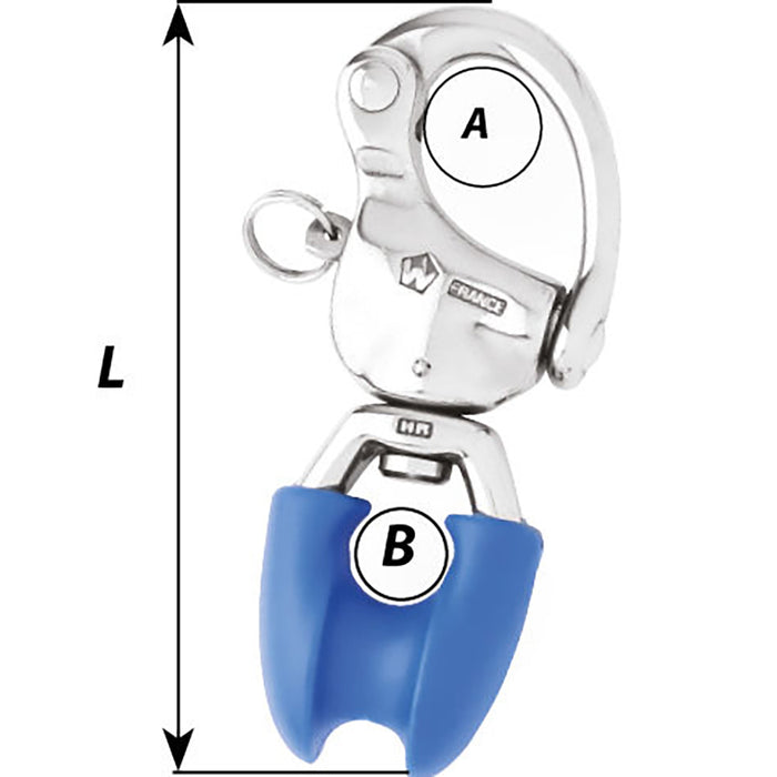 Wichard HR Snap Shackle With Thimble Eye - 110mm Length - 4-21/64